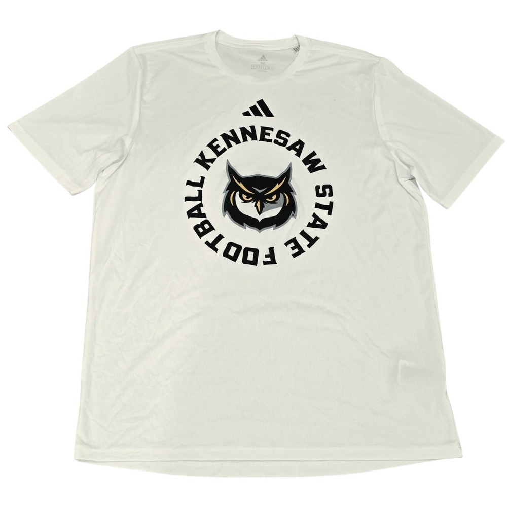 Kennesaw State Owls Football Adidas Aeroready T-Shirt Men's Medium White NCAA